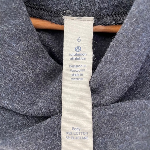 Lululemon Heathered Navy Blue Stress Less Hoodie Cowl Funnel Neck, Size 6 - Picture 15 of 16